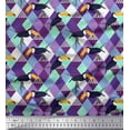 thumbnail image 1 of Soimoi Velvet Fabric Check & Toucan Bird Printed Fabric 1 Yard 58 Inch Wide, 1 of 4
