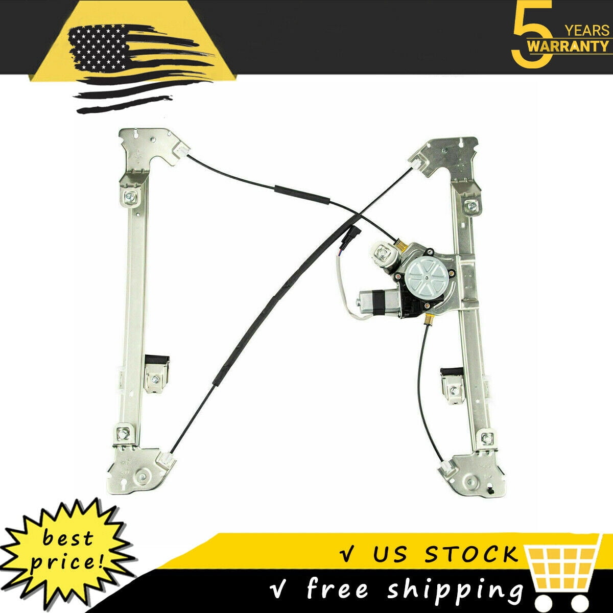 AutoShack WR841970 Rear Driver Side Power Window Regulator with Motor Replacement for 2004 2005 2006 2007 2008 Ford F-150 2006-2008 Lincoln Mark LT 4.2L 4.6L 5.4L V6 V8 4WD AWD RWD 