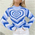 thumbnail image 2 of Herrnalise Women's Knitted Crop Tops Fashion Sexy Women Casual Long Sleeve Round Neck Printed Sweater Ladies Tops Pullover Jumper Sweaters, 2 of 5