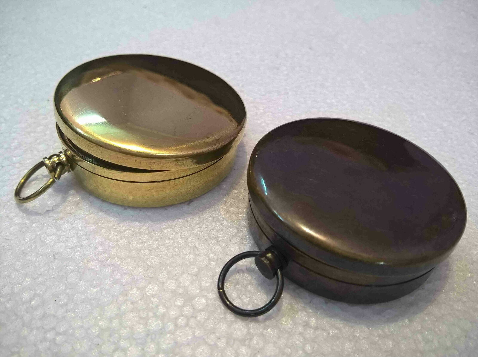 Antique Brass Lid Working Compass Marine Collectible Gift Set Of 2 Design Gift