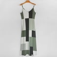 thumbnail image 5 of Geometric Abstract Art Black Green Grey Sleeveless Suspender Dress Summer Fashion Casual Long Dress, 5 of 9
