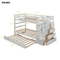 thumbnail image 7 of Twin Over Twin Bunk Bed with Trundle and Staircase, Solid Wood Bunk Bed Frame with 4 Storage Drawers and Guardrails, No Box Spring Needed, 7 of 7