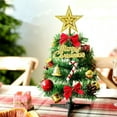 thumbnail image 6 of ZOELNIC LED Artificial Mini Christmas Tree Tabletop Desk Ornaments Xmas Home Party Office Decor, 12inch, Warm White, 6 of 11