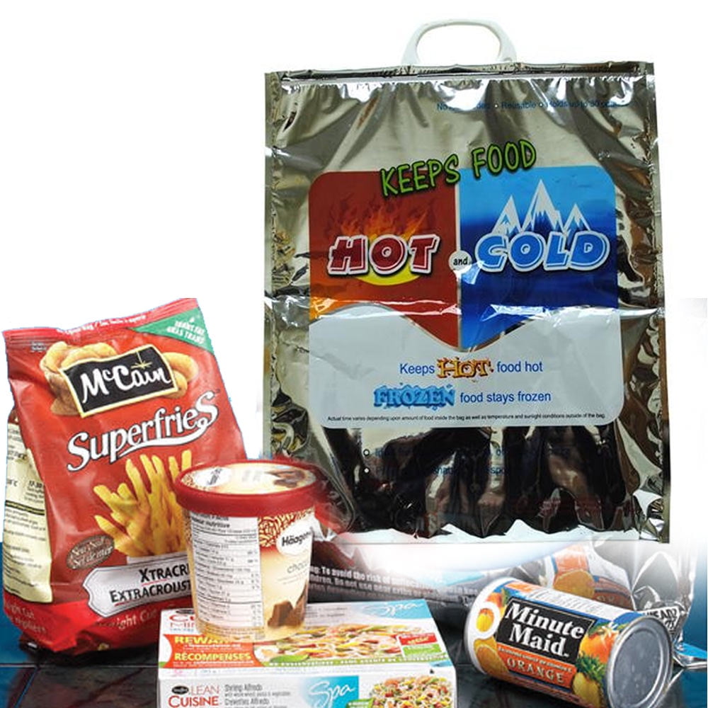 1Pc X Large Hot Cold Insulated Foil Grocery Bag Holds 30Lbs Thermal