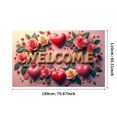 thumbnail image 3 of LUUFILx Welcome Heart Shaped Rose Floral Welcome Banner Romantic Backdrop with Butterflies and Hearts for Party Decorations Event Photographic Background, 3 of 9
