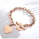 thumbnail image 1 of Pulsera de acero inoxidable Titanio Oro Acero Oro rosa con corazón Colgante Love Bible Bracelet Woman brillar Producto electrónico, 1 of 3