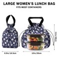 thumbnail image 5 of Pioneer Flower Floral Print Pattern Drawstring Lunch Bag Women - Drawstring Lunch Bag Insulated for Work Office - Stain-Resistant Large Lunchbags for Women with Multi-Pockets, 5 of 6