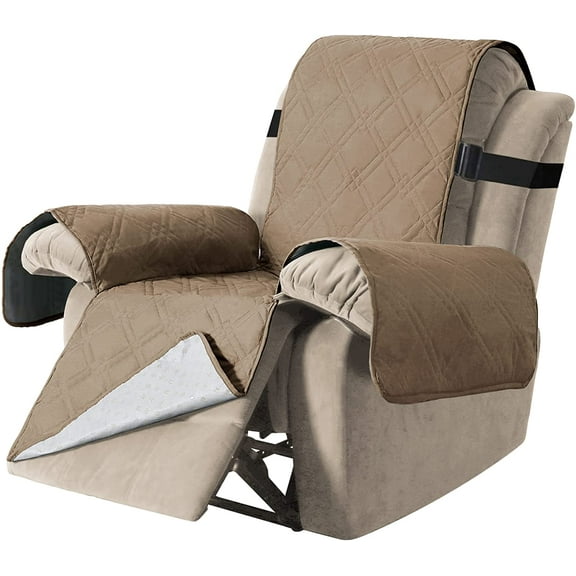 SHANNA Waterproof Recliner Sofa Cover Couch Covers, 1-Piece Washable Reclining Sofa Cover Furniture Protector for Kids, Dogs, Pets, Taupe, Armchair Recliner Cover