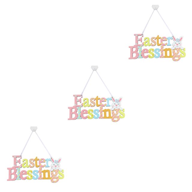 Advancent 1 Juego de decoraciones para puertas, diseño de letras de primavera de conejo de madera, suministros para fiestas, de Pascua sin rebabas, Type1 NO1 Advancent CBP220946
