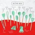 thumbnail image 3 of 22 Pcs Silicone Kitchen Cooking Utensils Set YUKKA Holder Mint, 3 of 6