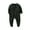 Black, variant on Newborn Kids Solid Color Rompers Round Neck Long Sleeve Side Zipper Rompers Comfortable Long Pants Rompers ,Size 3 Months-12 Months