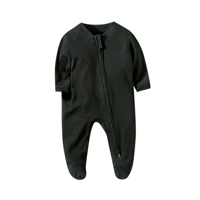 MeetoTime Baby Boys Girls Solid Color Long Sleeve Round Neck Jumpsuit Summer Newborn Infant Long Rompers