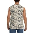 thumbnail image 4 of Fotbe Compass And Mountains In Bicycle Wheels Men's Camiseta sin Mangas Estampada para Hombres, Playera Casual para Gimnasio, Entrenamiento, Playa-Medium, 4 of 7