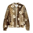 thumbnail image 4 of COEQINE Bomber Jacket Women 2025 Zip Up Y2k Short Jackets Lightweight Fashion Varsity Shacket Coats Stand Collar Windbreaker Streetwear Fall Outfits, Small, Floral Leopard Zebra Animal Print, 4 of 7