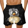 thumbnail image 2 of BRGZLK Mens Beach Shorts Summer Drawstring Waist Funny Cute Animal Expression Printing Summer Swim Trunks Novelty Beachwear Sports Vacation Shorts with Pockets, 2 of 6
