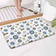 thumbnail image 4 of Pioneer Flower Floral Print Pattern Bathroom Rugs Mat, Non Slip Microfiber Bathroom Rug with Rubber Backing, Soft Mats for Bathroom Floor Tub Shower, 17"x30", 4 of 5