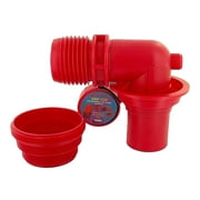 Valterra F02-3305VP Red EZ 90 Degree RV Sewer Adapter & Thread Attachment