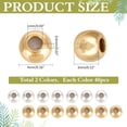 thumbnail image 2 of 80Pcs 2 Color Brass Stopper Beads with Rubber Inside 18K Gold Plated Slider Beads 4mm 925 Sterling Silver Round Positioning Spacer Beads Loose Beads for Bracelet Necklace Jewelry Making Multi-color, 2 of 9