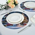 thumbnail image 4 of 15.4" Round Placemat Set of 4 Polyester Fabric Place Mats Non-Slip Dining Kitchen Table Mats for Kitchen Party Decor Snowman Next To Christmas Tree, 4 of 5