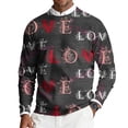 thumbnail image 4 of Fgvctg Mens Valentine's Day Sweater Crewneck Ribbed Knit Sweaters Love Heart Print Romantic Slim Fit Long Sleeve Pullover Sweater Spring Loose Blouse Gray S, 4 of 6
