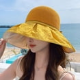 thumbnail image 7 of SikaFu Summer Vinyl Fisherman Hat Seaside Holiday Large Hat, Beach Hat Bow, Temperament Sunscreen Sun Hat Female, 7 of 7