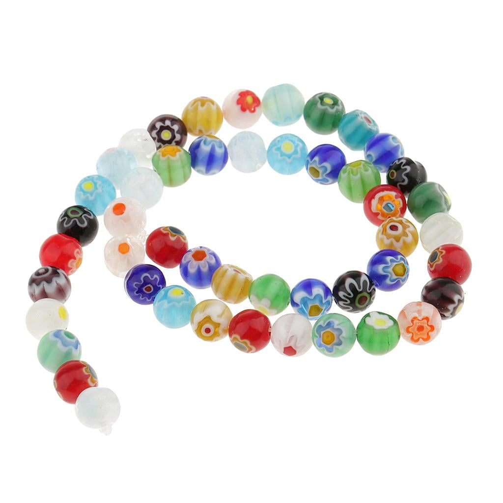 Top Quality Mixed Round MILLEFIORI Glass BEADS  Choose 4MM 6MM 8MM 10MM 12MM 