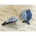 thumbnail image 2 of Jet Black Colored Aquarius Twin Trout Fish Crystal Rhinestone Element Earrings, 2 of 4