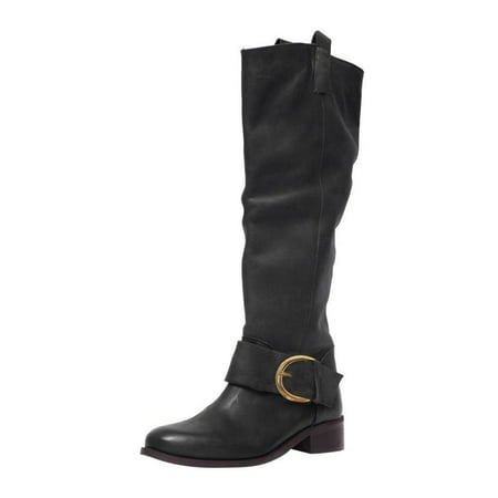 BOBOGOJP Women s Middle Mid Calf Boots-Warm Winter Platform Boots Retro Wide Calf Womens Shoes Womens Boots (Black 8.5)