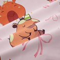 thumbnail image 4 of Erosebridal Brown Cartoon Capybaras Black Out Curtains For Kids,Pink Bow Cute Bowknot Curtains Pack of 2 (42x63 Each) For Bowtie Girls, 4 of 6