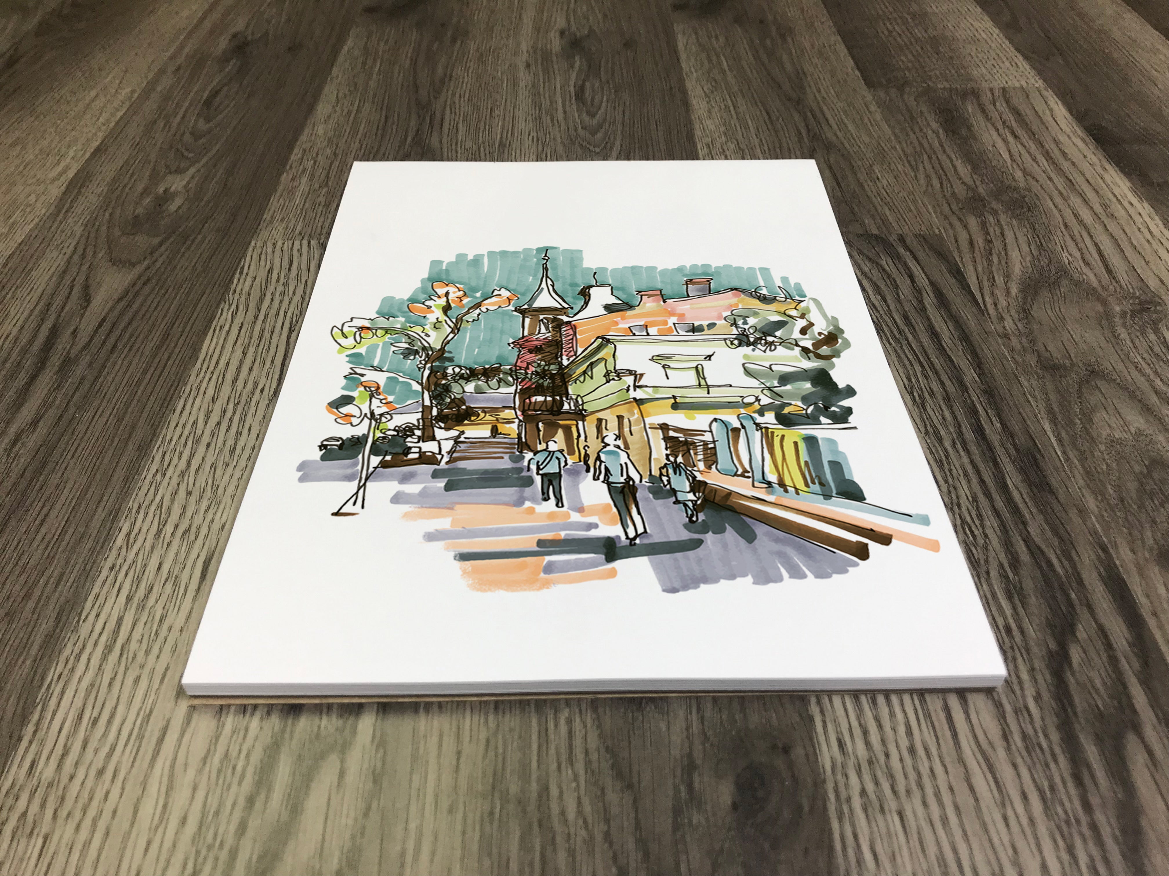 Sketch Pad. Removable Sheets. Mixed Media Paper. Flip Cover. (11" x 8.5") FCP-2550-TS (2 Book Value Pack)