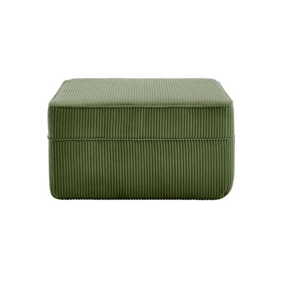 Large Ottomans, Martha Ottoman Corduroy -Green, Green Ottomans With Storage,Corduroy Fabric Ottomans, Furniture Primary Living Space Ottomans