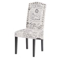 thumbnail image 4 of Cfowner Modern Dining Chairs Set of 2, Fabric Tufted High Back ArmlessChairs with Wood Legs, Accent Chairs for Dining Room/Living Room/Kitchen, Script Pattern, 4 of 7