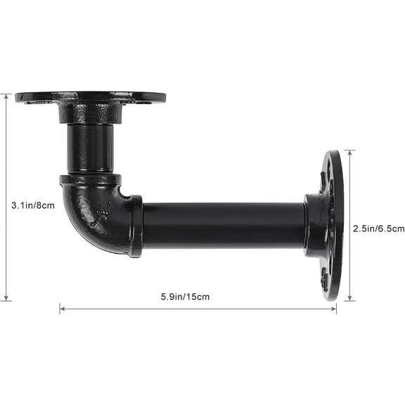 6 Pack Shelf Bracket Industrial Pipe Shelf Bracket for Diy Floating Shelf