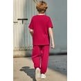 thumbnail image 6 of Arshiner Boy's Pants Set - 2 Piece ColorBlock Short Sleeve T-Shirt and Active Pants - Casual Clothing Outfits, 6 of 7