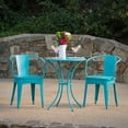 thumbnail image 3 of GDF Studio Coronad Outdoor Iron 3 Piece Bistro Set, Matte Teal, 3 of 13
