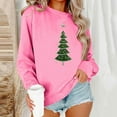 thumbnail image 2 of VKOYWKM Fall Sweatshirts for Women Christmas Xmas Holiday Long Sleeve Tops Funny Christmas Tree Graphic Fleece Pullover Crewneck Loose Fit Oversized Sweatshirt, 2 of 7