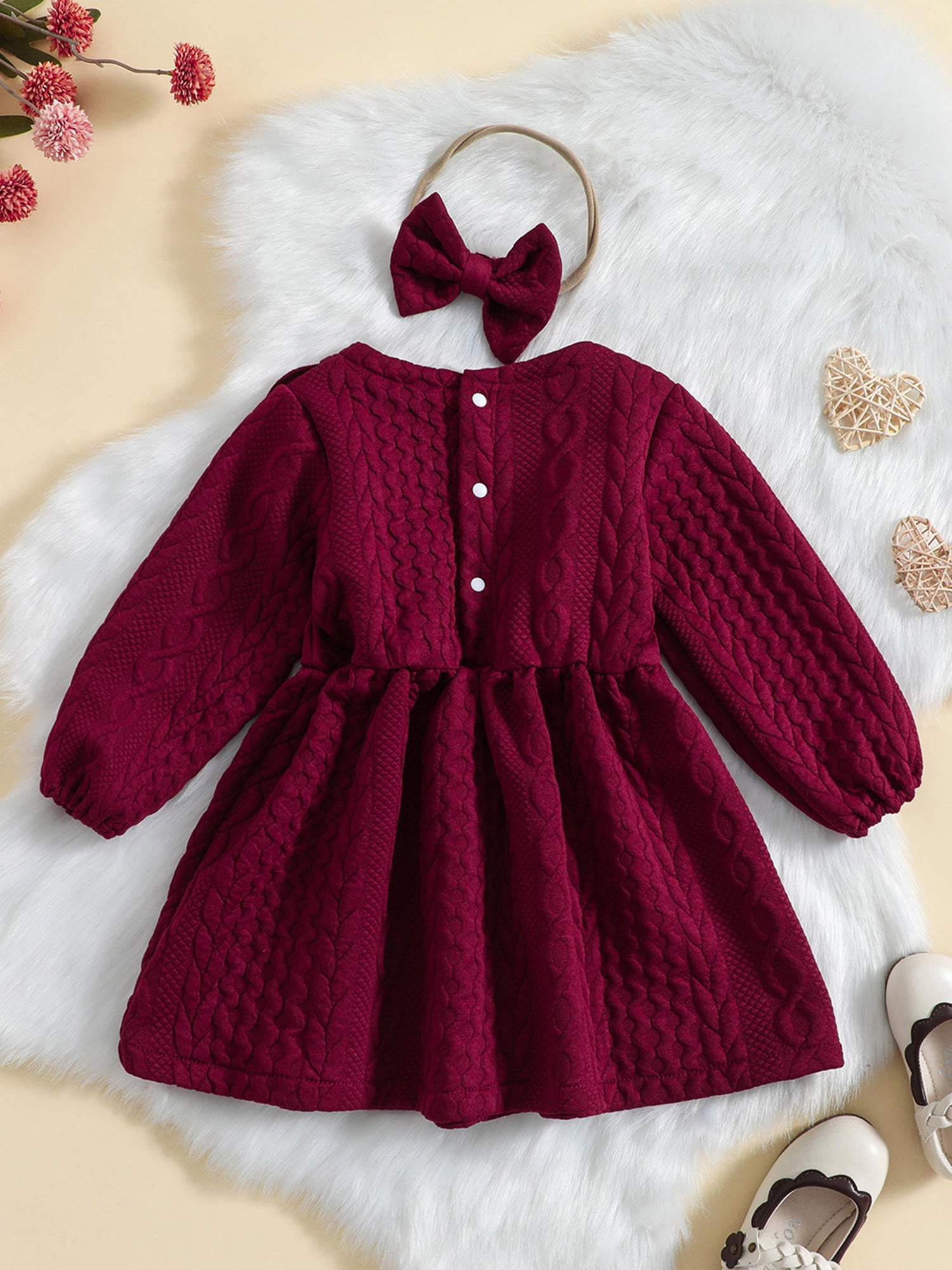 Kuku Hosiery Woolen Crochet Stitched Winter Frock for Girls | Sweater for  Girls | Party Casual wear Winter Clothing (Ribbon Frock)(Red : 3-4 Years) :  Amazon.in: Fashion