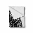 thumbnail image 2 of Celtic Dragon Soft Flannel Fleece Throw Blanket, Triple Horns of Odin Scandinavian Myth Round Ornaments, Cozy Plush for Indoor and Outdoor Use, 70" x 90", Charcoal Grey and White, by Ambesonne, 2 of 6