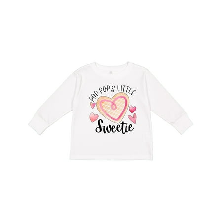 

Inktastic Pop Pop s Little Sweetie with Pink Heart Cookie Boys or Girls Long Sleeve Toddler T-Shirt
