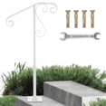 thumbnail image 1 of Handrails for Outdoor Steps, Single Post Wrought Iron Handrail Fits 1 or 2 Steps Outdoor Stair Railing, Transitional Porch Railings for Concrete Steps or Wooden Stairs with Base, 1 of 5