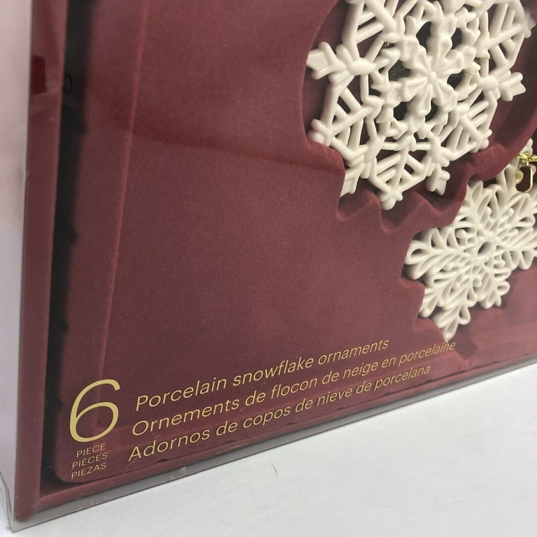 Lenox Porcelain Snowflake Ornaments Set of 6 - Brand New