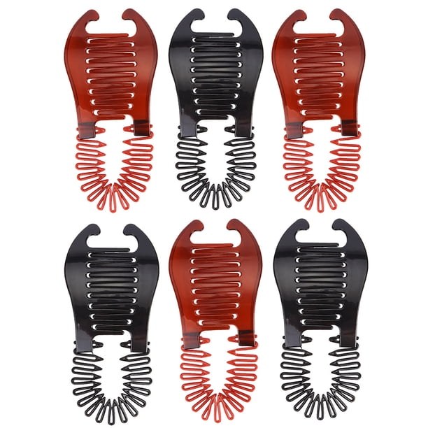 6 pinzas de plátano para el cabello, pinzas entrelazadas de plástico, adornos para el cabello