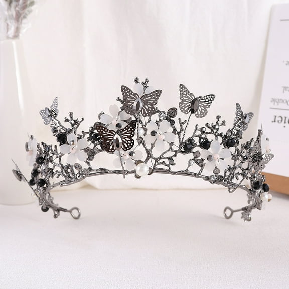 Nvzi-c Wedding Tiara for Bride Princess Tiara Headband Bridal Crown,Crystal Rhinestone Hair Jewelry Decor for Queen Bride Birthday Prom Wedding Pageant Halloween Costume Party(I)