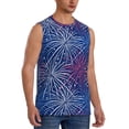 thumbnail image 2 of Kdxio Ireworks In The Night Sky for Men's Muscle T-shirt,Sleeveless for Workout Running Athletic Gym Lounge Casual, 2 of 5