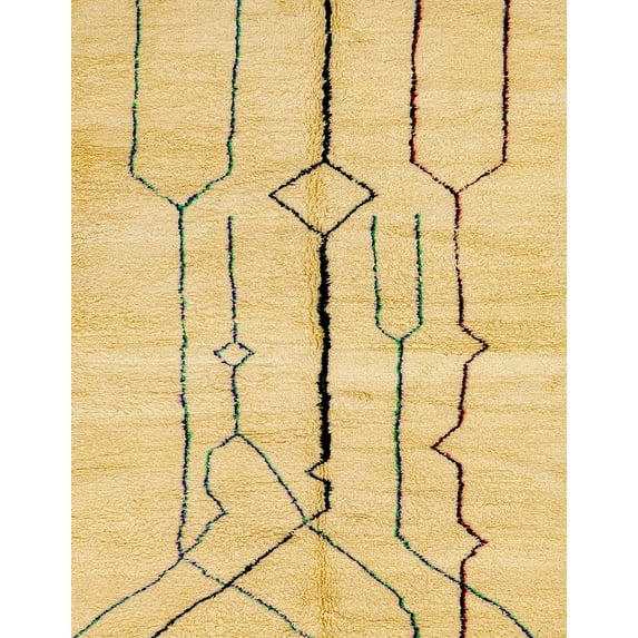 Ahgly Company Machine Washable Indoor Rectangle Abstract Yellow Area Rugs, 2' x 4'