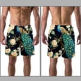 thumbnail image 3 of luoweisi Men's Beach Shorts Quick Dry Swim Trunks with Mesh Lining Peacock XL, 3 of 5