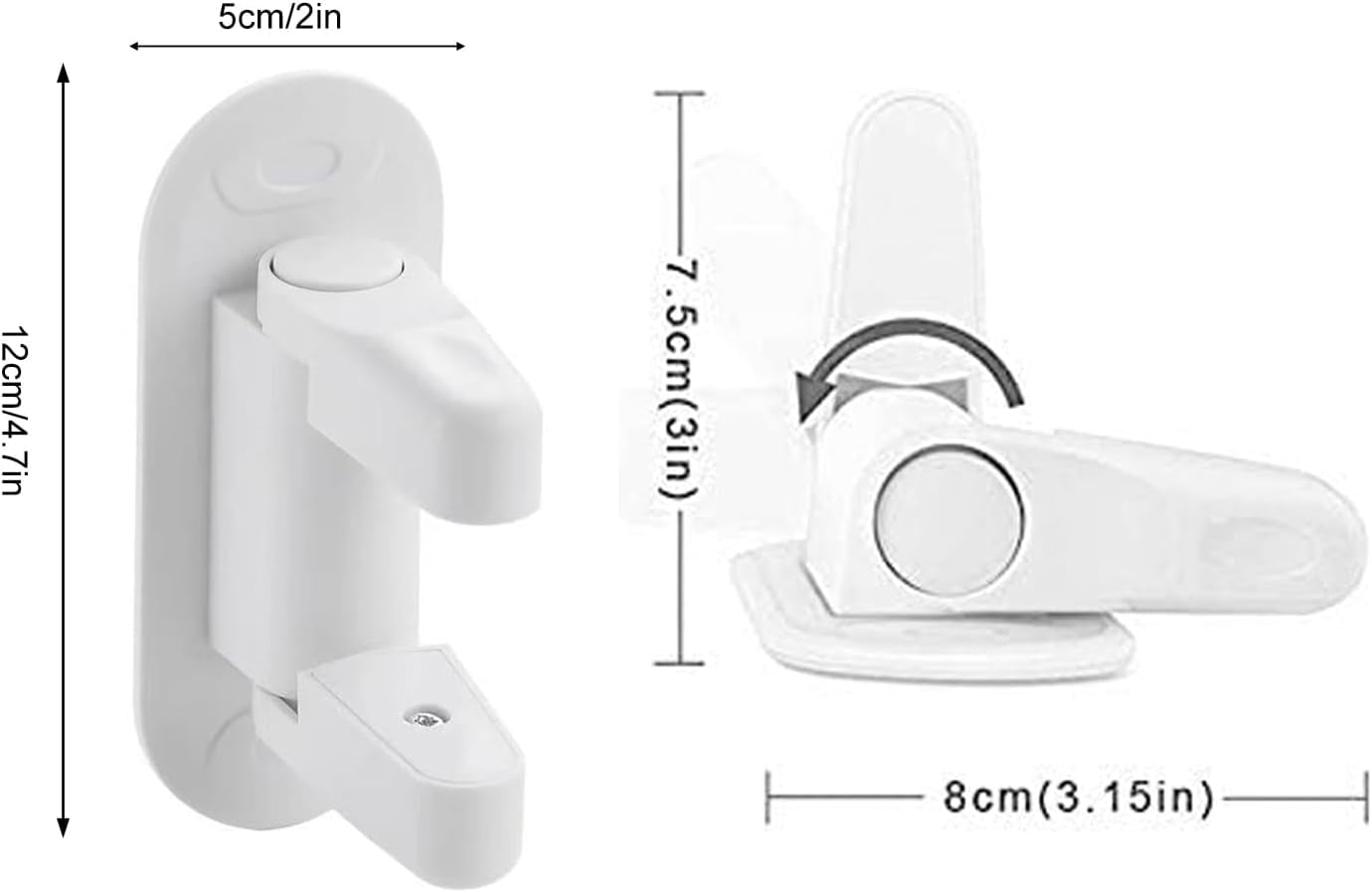 4 Pack Door Lever Safety Locks, Safety Door Handle Lock for Child, No Drill Self-Adhesive Door Handle Locks for Child-Proof & Pet-Proof for Bedroom Kitchen, White
