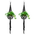 thumbnail image 1 of POINTERTECK 2Pcs Macrame Plant Hanger Net Hanging Planter Flower Pot Holders Hanging Planter Basket Handmade Cotton Rope Hangers Decorative Macrame Hangers Boho Home Decor (35.4‘‘Black), 1 of 7