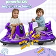thumbnail image 5 of iRerts Ride on Toys for Toddlers, 12V Bumper Car for Kids Ages 2-5 Gifts, Ride on Cars with Remote Control, Bluetooth, MP3 Music, Light Belt, Purple, 5 of 8
