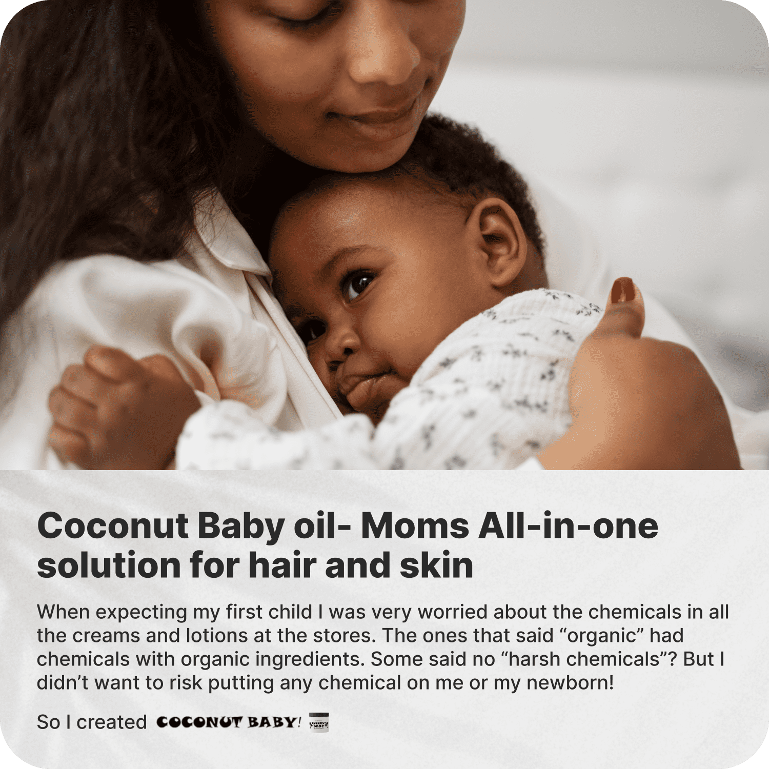 COCONUT BABY Hair Skin oil - Organic Moisturizer - Cradle Cap Treatment, Eczema & Psoriasis Relief, Massage, Sensitive Skin, Diaper Rash, Stretch Marks, with Sunflower & Grape Seed oils